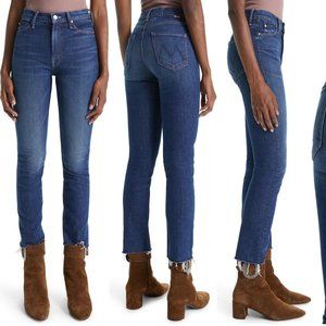 Mother Jeans | The Dazzler High Waist Frayed Ankle Skinny Jeans Size 28